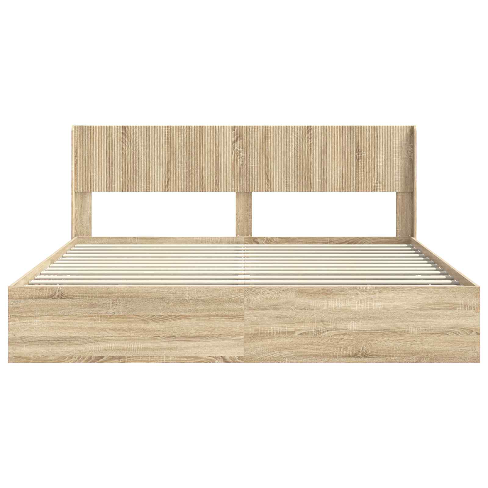 Bedframe met opbergruimte en hoofdbord met lade Sonoma Eiken