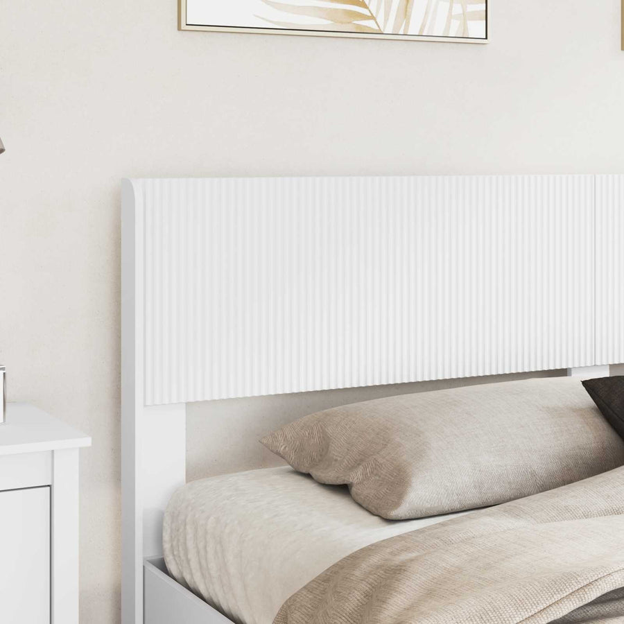 Bedframe met opbergruimte en hoofdbord Wit 180 x 200 cm