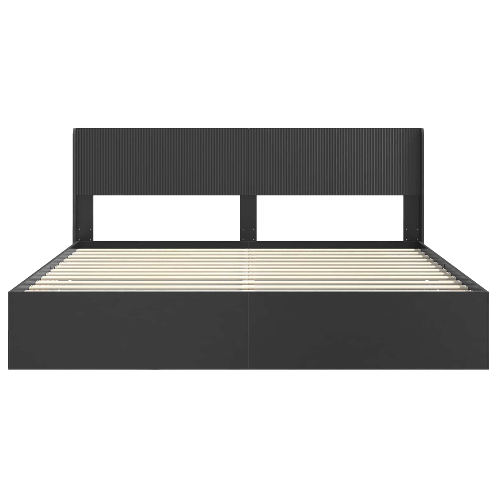 Bedframe met opbergruimte en hoofdbord Zwart 180 x 200 cm