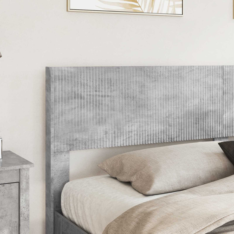 Bedframe met opbergruimte en hoofdbord Betongrijs 180 x 200 cm