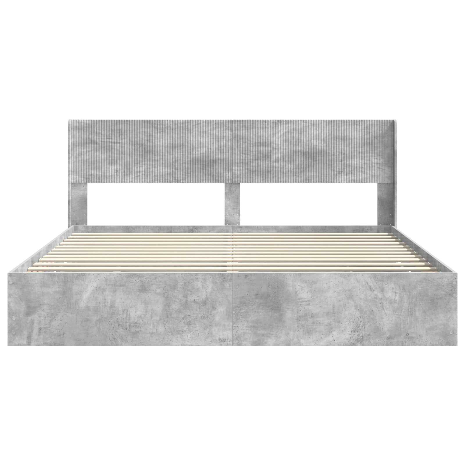 Bedframe met opbergruimte en hoofdbord Betongrijs 180 x 200 cm