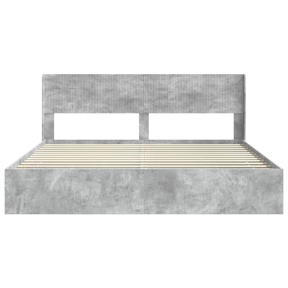 Bedframe met opbergruimte en hoofdbord Betongrijs 180 x 200 cm