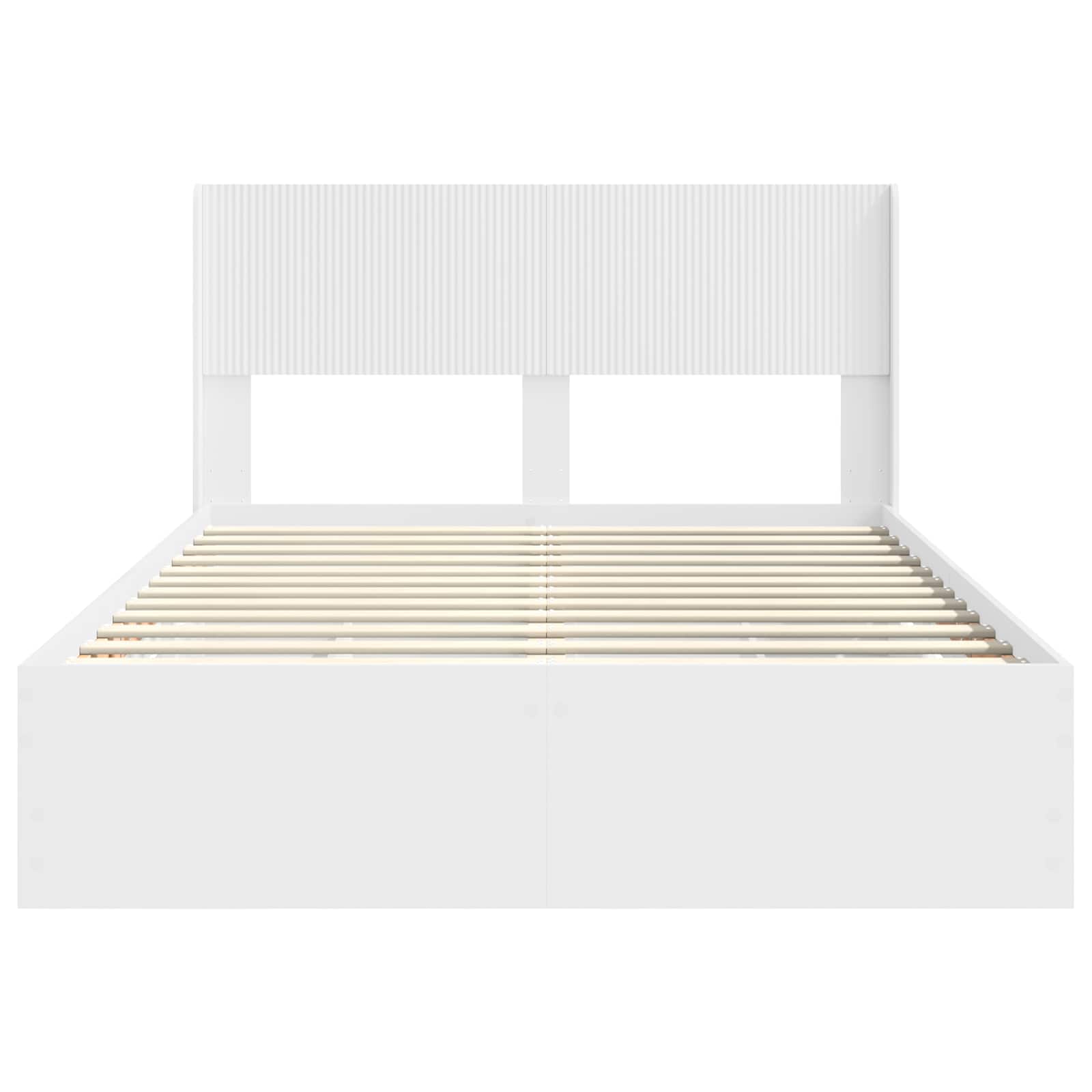 Bedframe met opbergruimte en hoofdbord Wit 160 x 200 cm