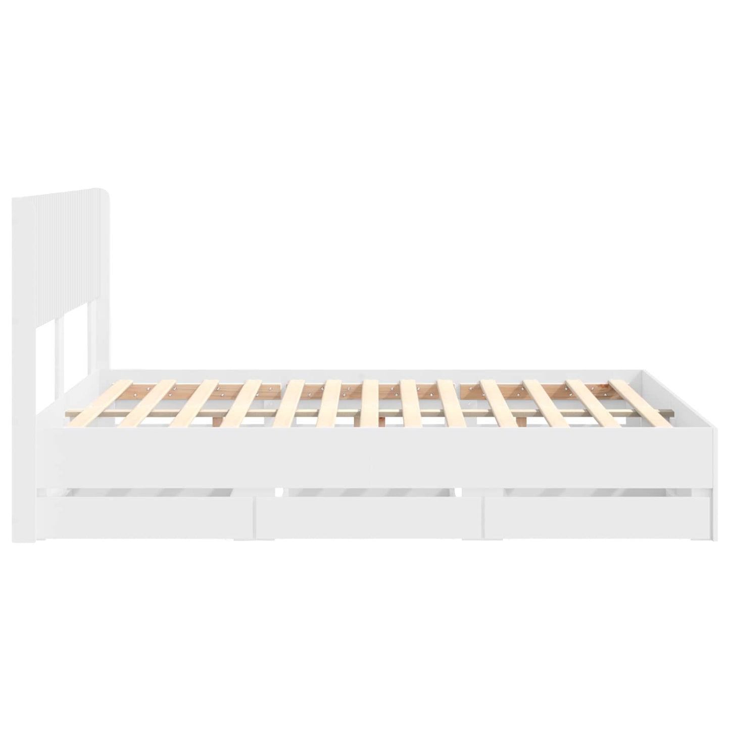 Bedframe met opbergruimte en hoofdbord Wit 160 x 200 cm
