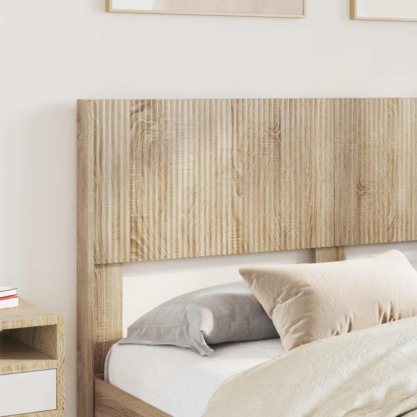 Bedframe met opbergruimte en hoofdbord met lade Sonoma Eiken