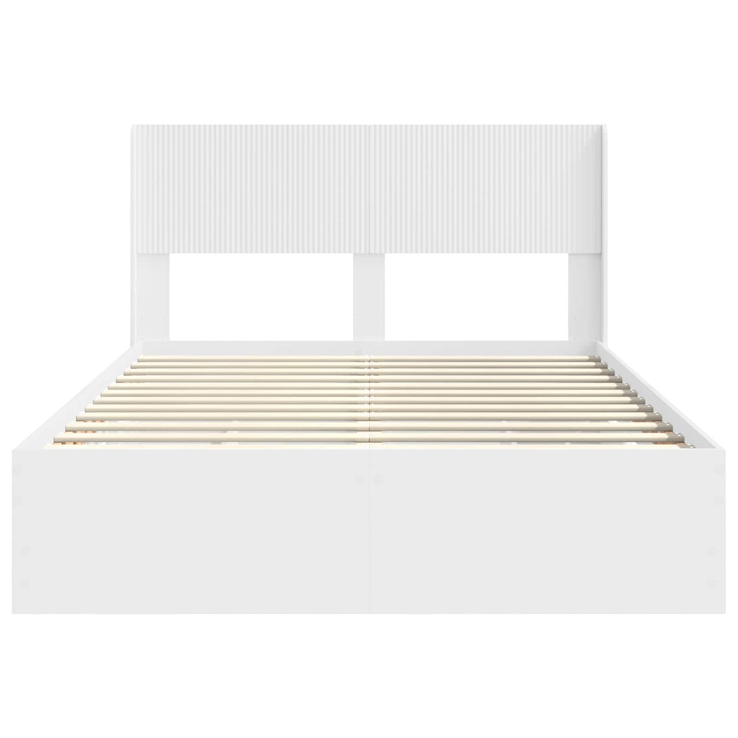Bedframe met opbergruimte en hoofdbord Wit 140 x 190 cm