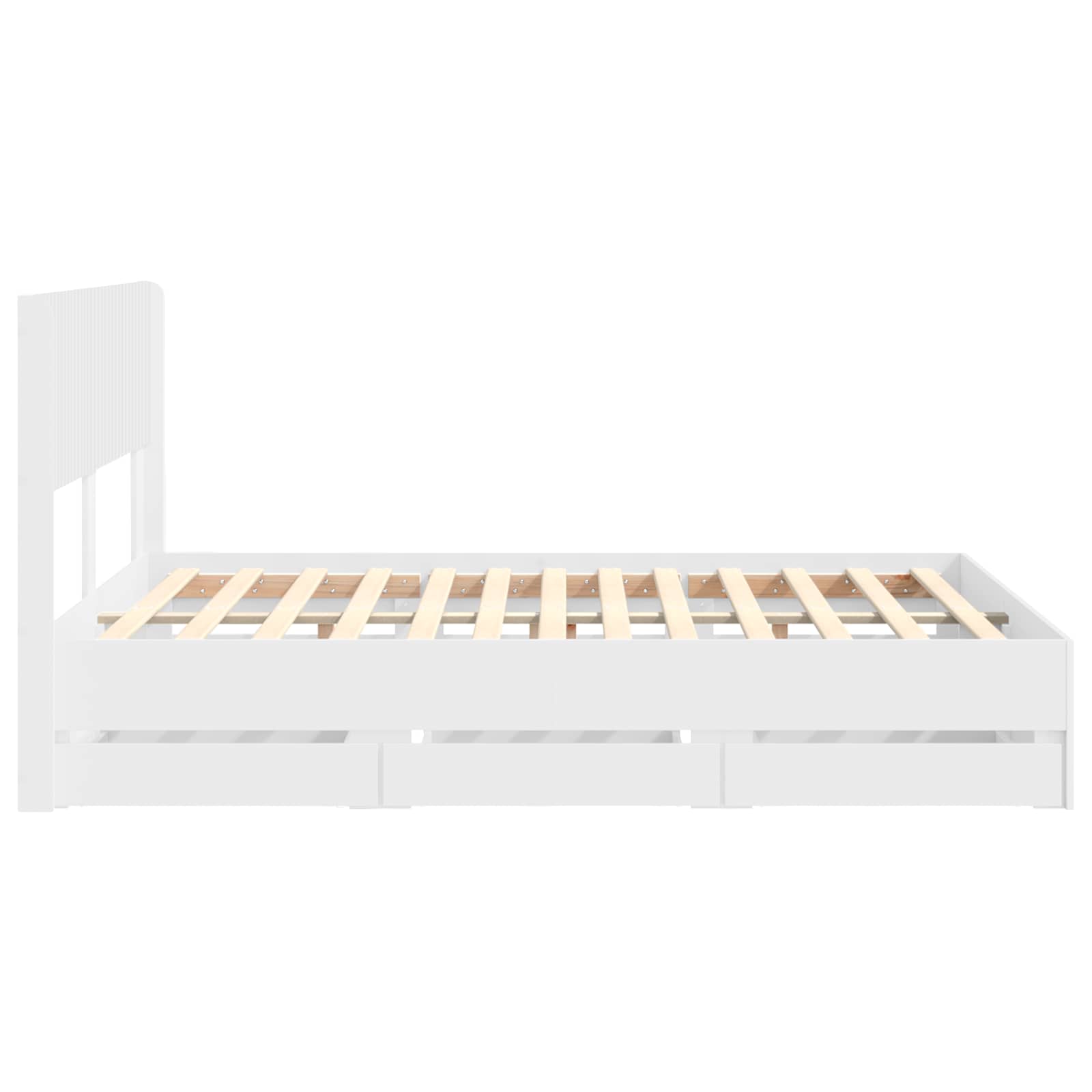 Bedframe met opbergruimte en hoofdbord Wit 140 x 190 cm