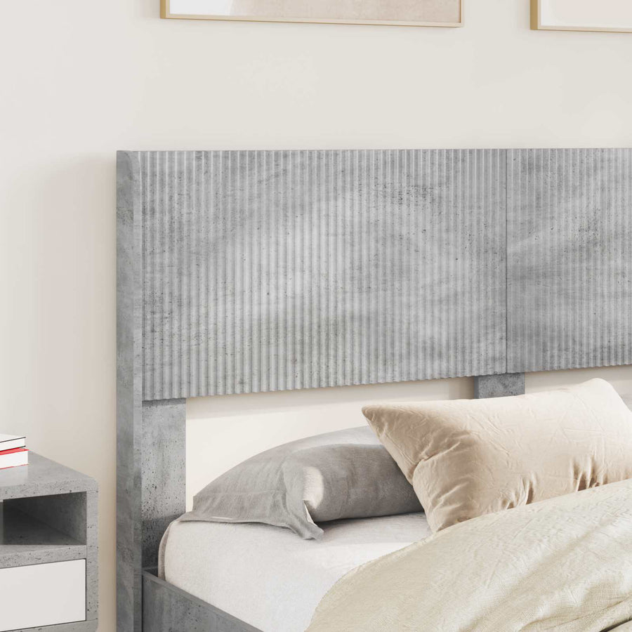 Bedframe met opbergruimte en hoofdbord Betongrijs 140 x 190 cm