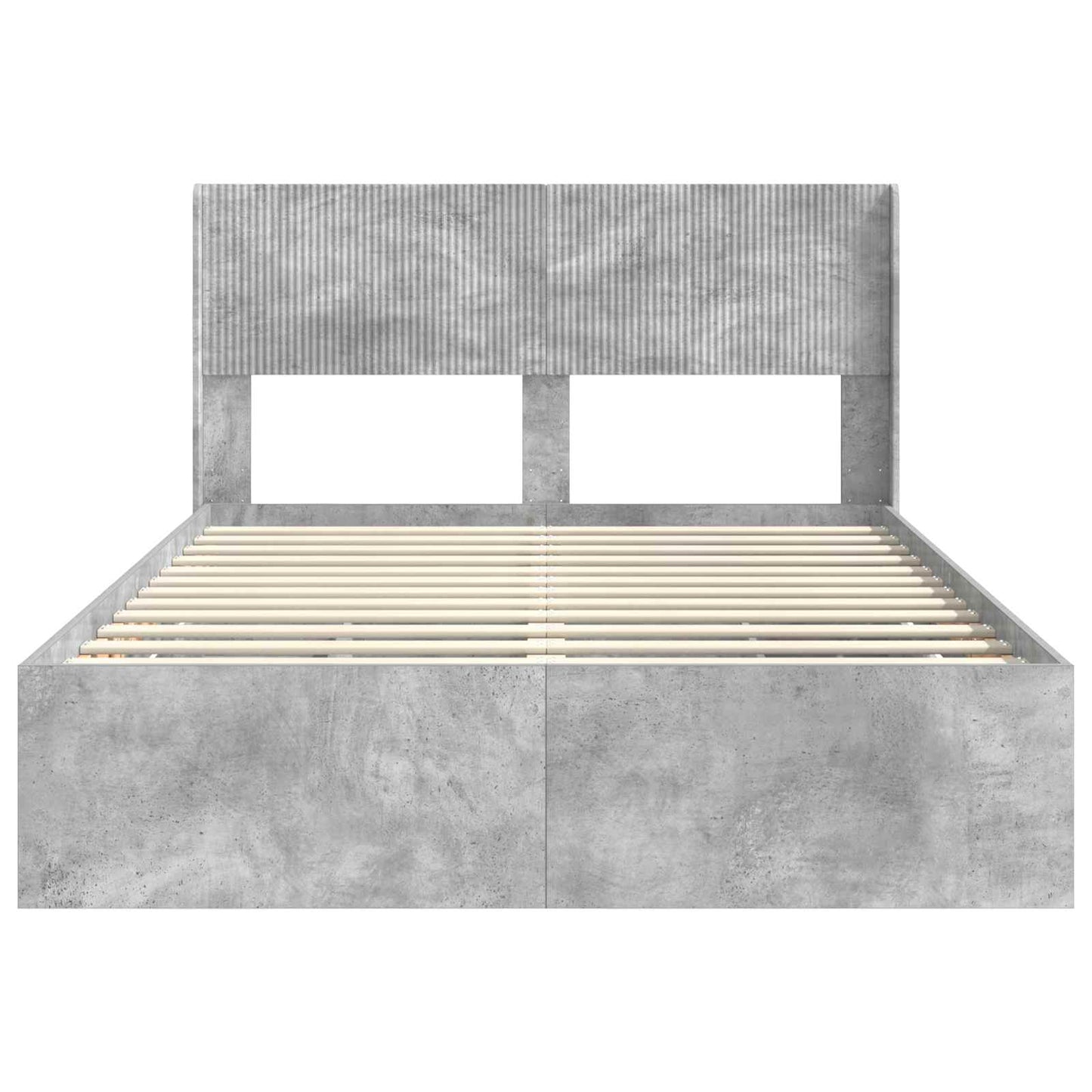 Bedframe met opbergruimte en hoofdbord Betongrijs 135 x 190 cm
