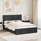 Bedframe met opbergruimte 120x190 cm zwart bewerkt hout