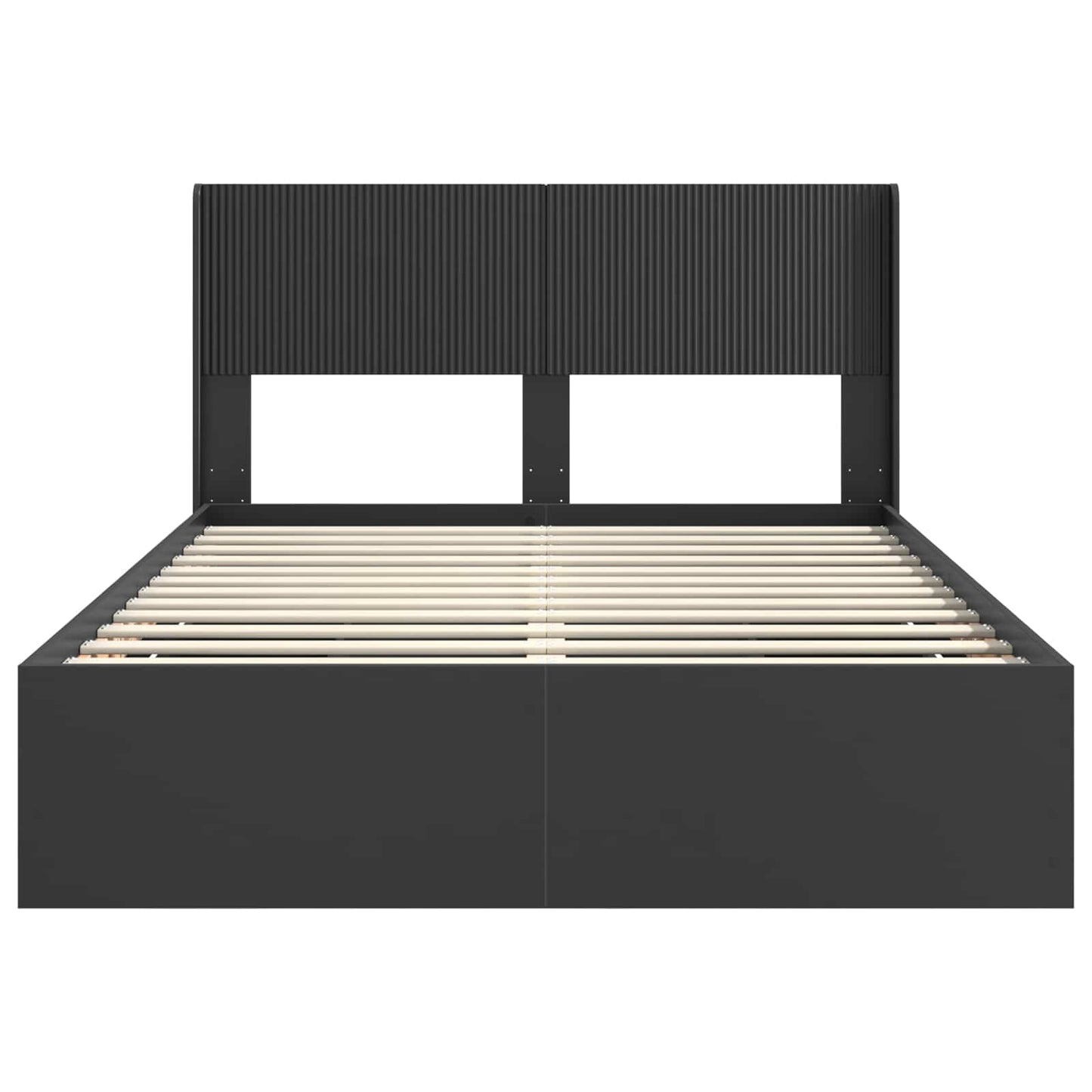 Bedframe met opbergruimte en hoofdbord Zwart 120 x 190 cm