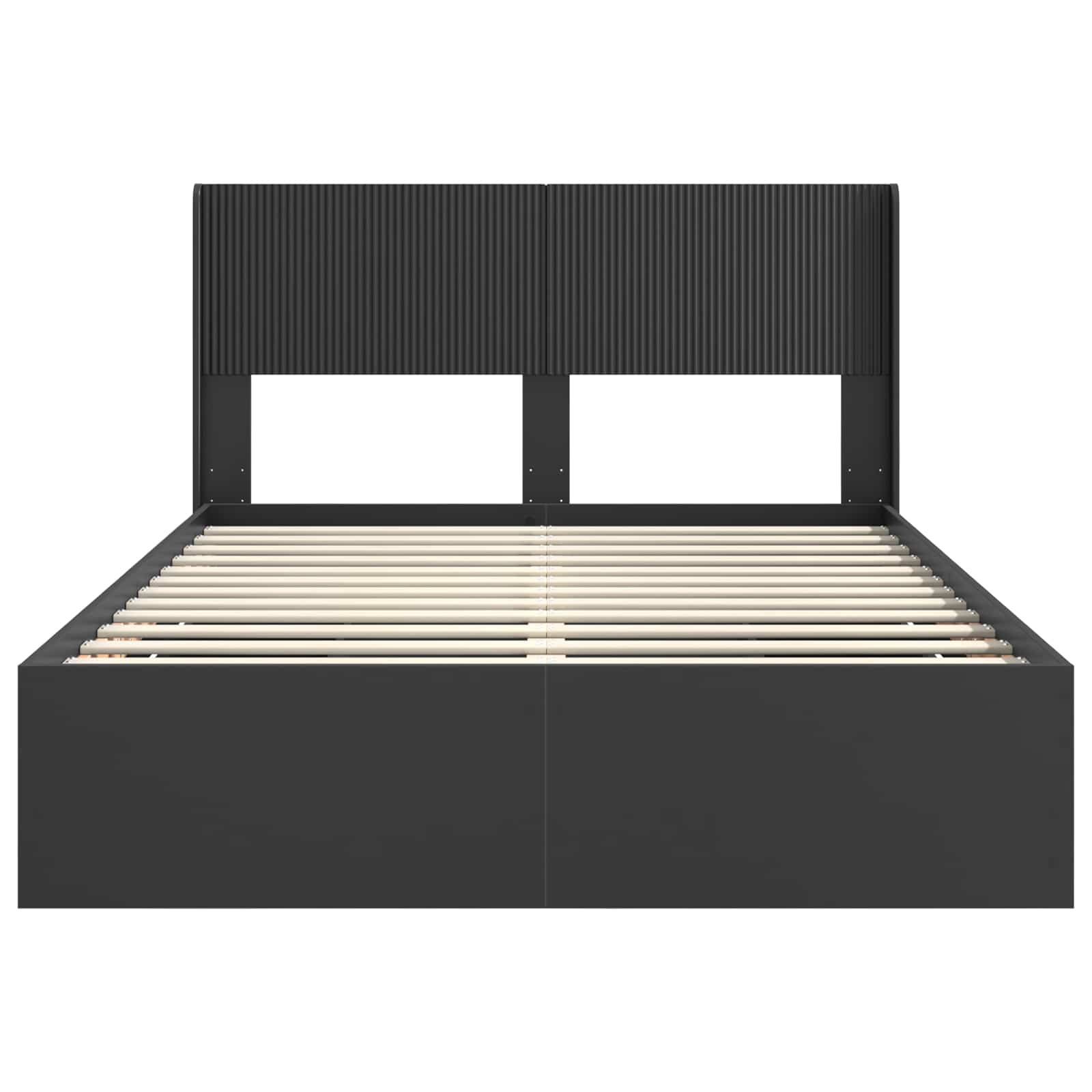 Bedframe met opbergruimte en hoofdbord Zwart 120 x 190 cm