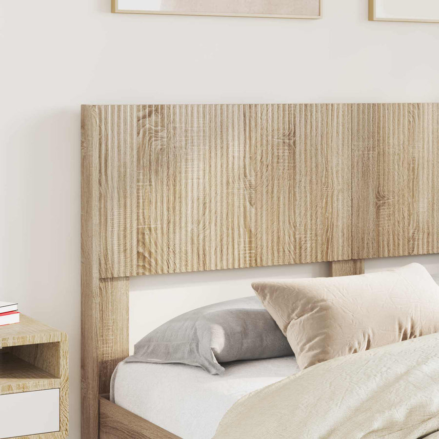 Bedframe met opbergruimte en hoofdbord met lade Sonoma Eiken