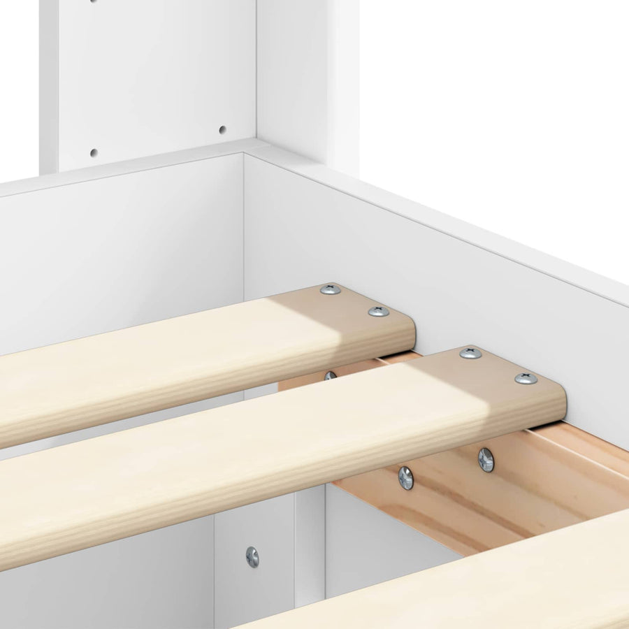 Bedframe met opbergruimte en hoofdbord Wit 100 x 200 cm