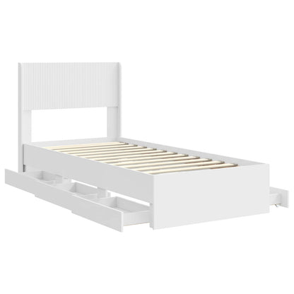 Bedframe met opbergruimte en hoofdbord Wit 100 x 200 cm