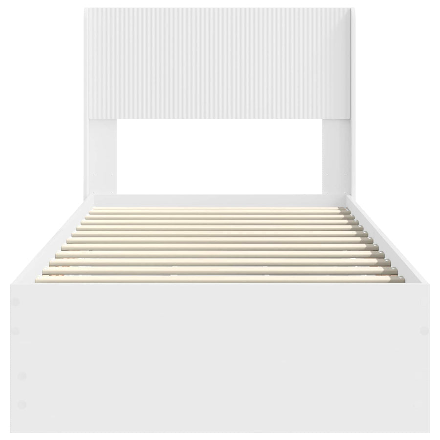 Bedframe met opbergruimte en hoofdbord Wit 100 x 200 cm