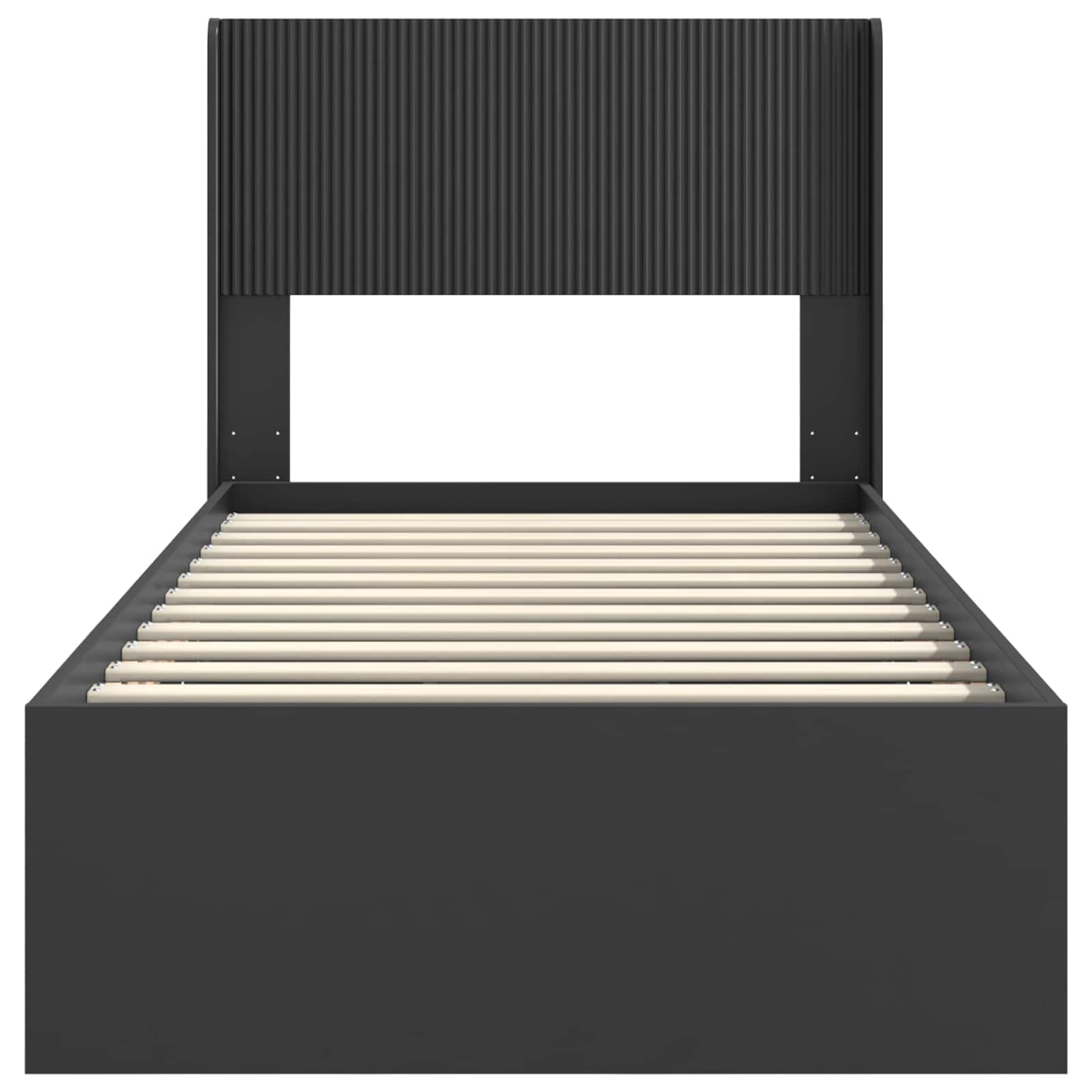 Bedframe met opbergruimte en hoofdbord Zwart 100 x 200 cm