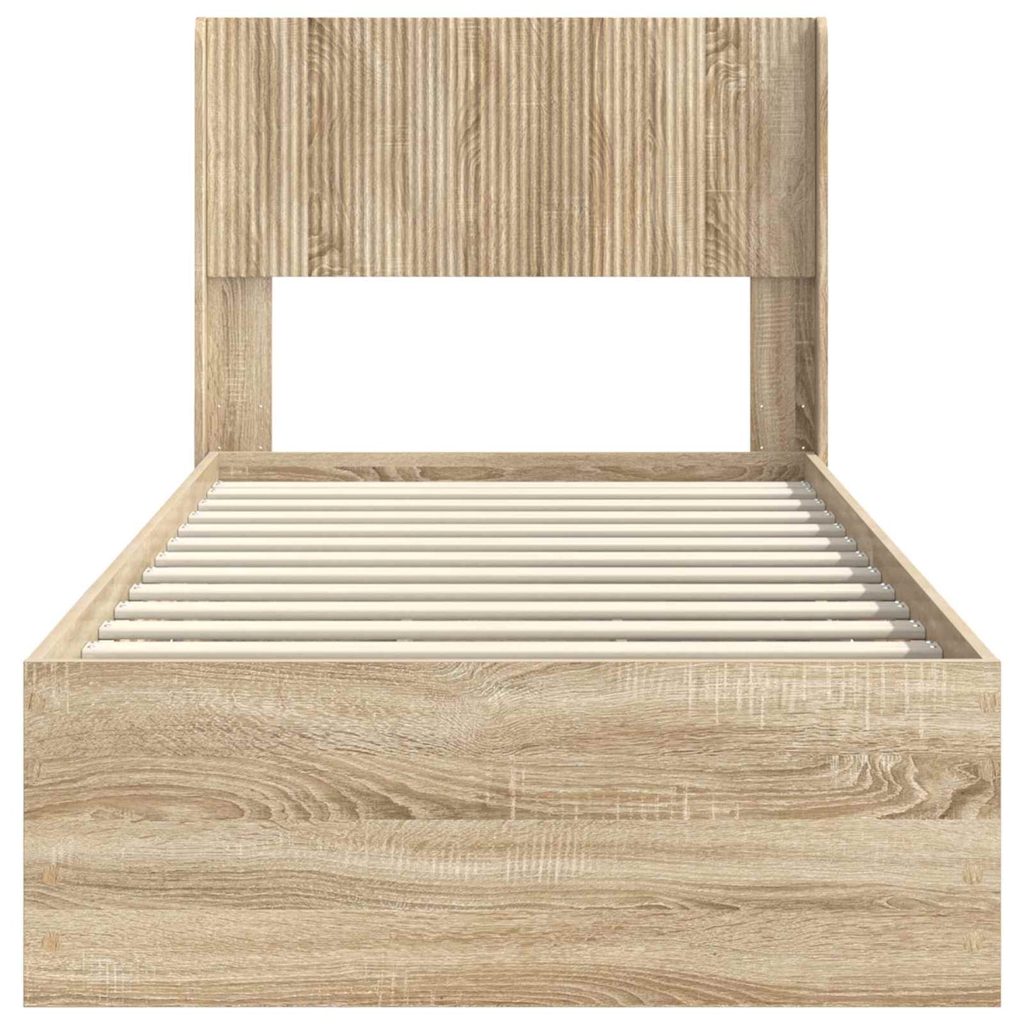 Bedframe met opbergruimte en hoofdbord met lade Sonoma Eiken