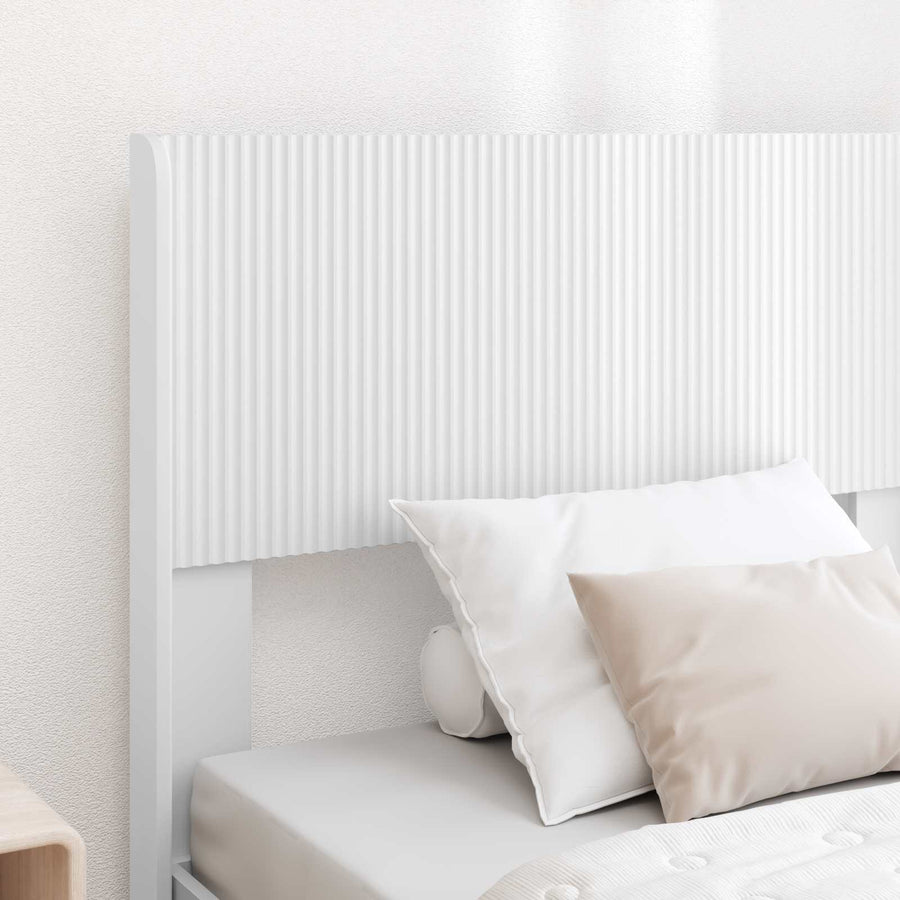 Bedframe met opbergruimte en hoofdbord met lade Wit 75 x 190 cm