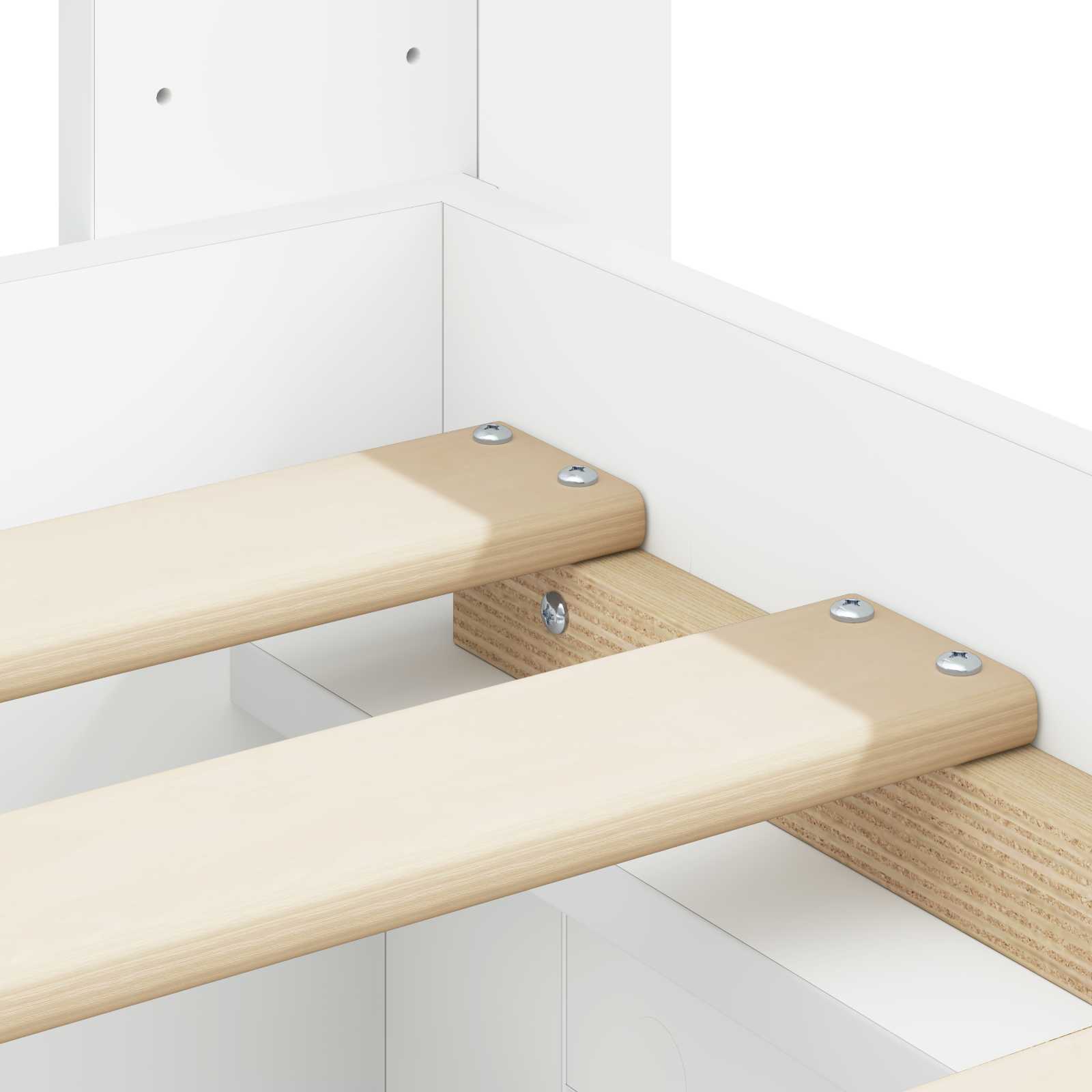 Bedframe met opbergruimte en hoofdbord Wit 200 x 200 cm