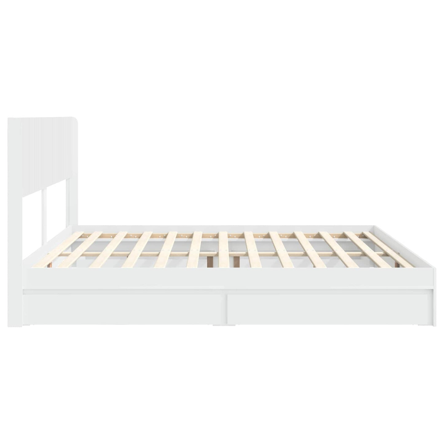 Bedframe met opbergruimte en hoofdbord Wit 200 x 200 cm