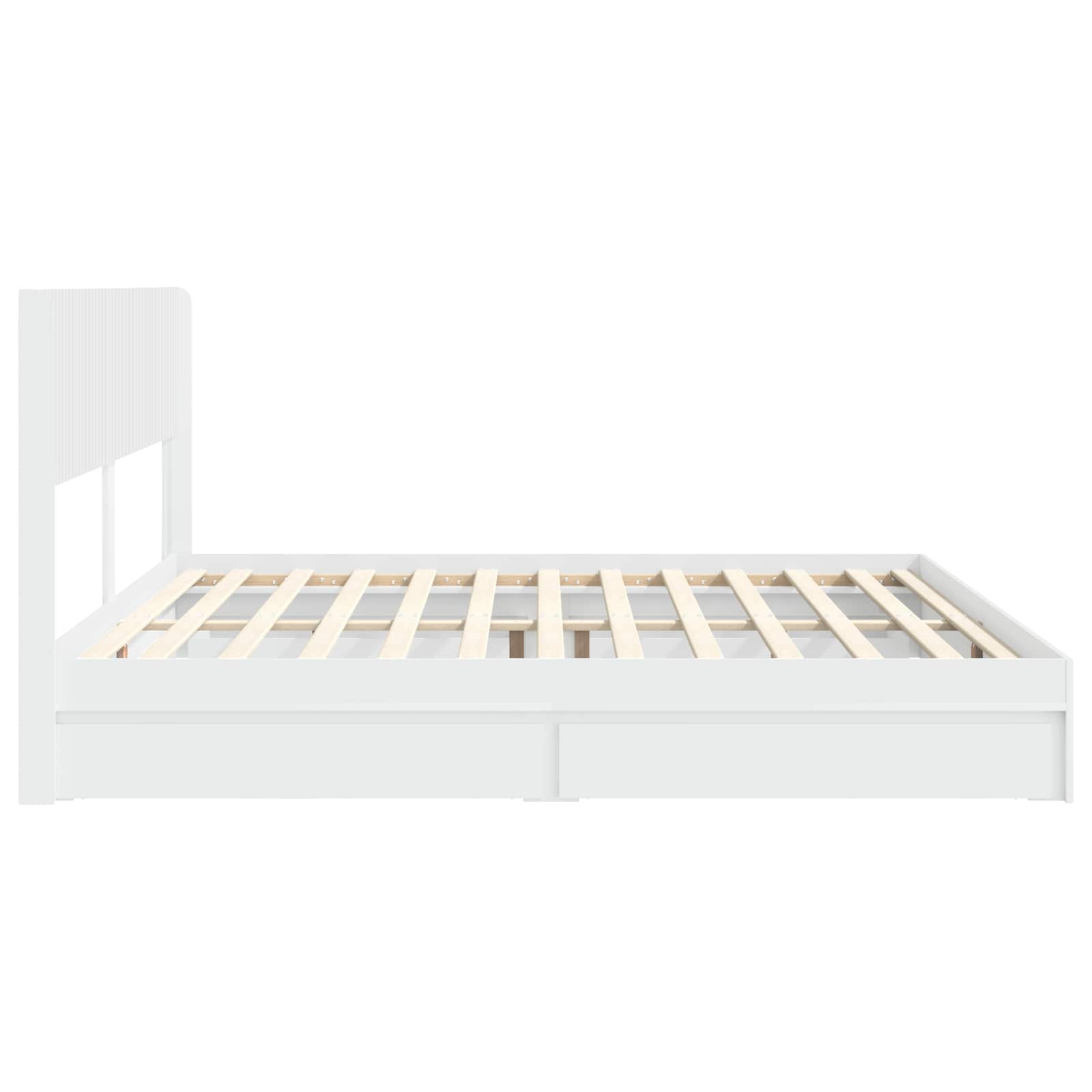 Bedframe met opbergruimte en hoofdbord Wit 200 x 200 cm