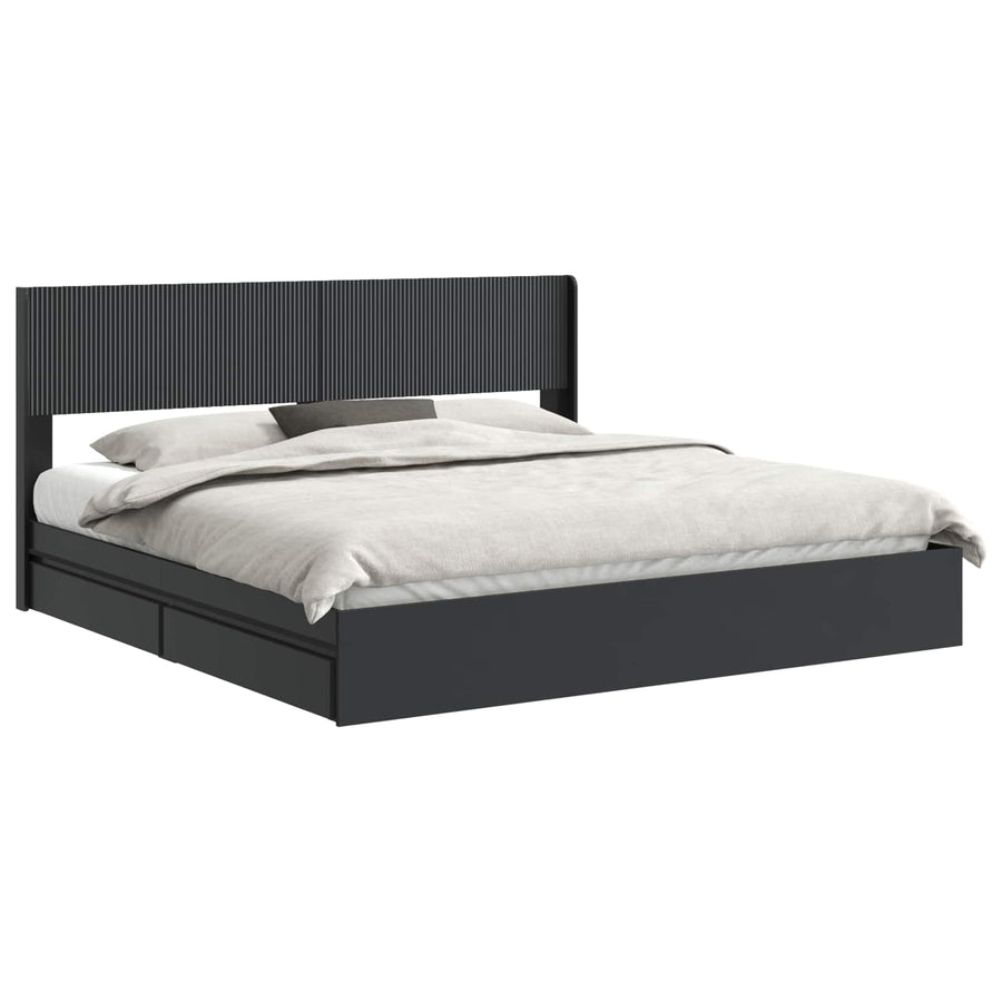 Bedframe met opbergruimte en hoofdbord 3 pcs Bewerkt hout