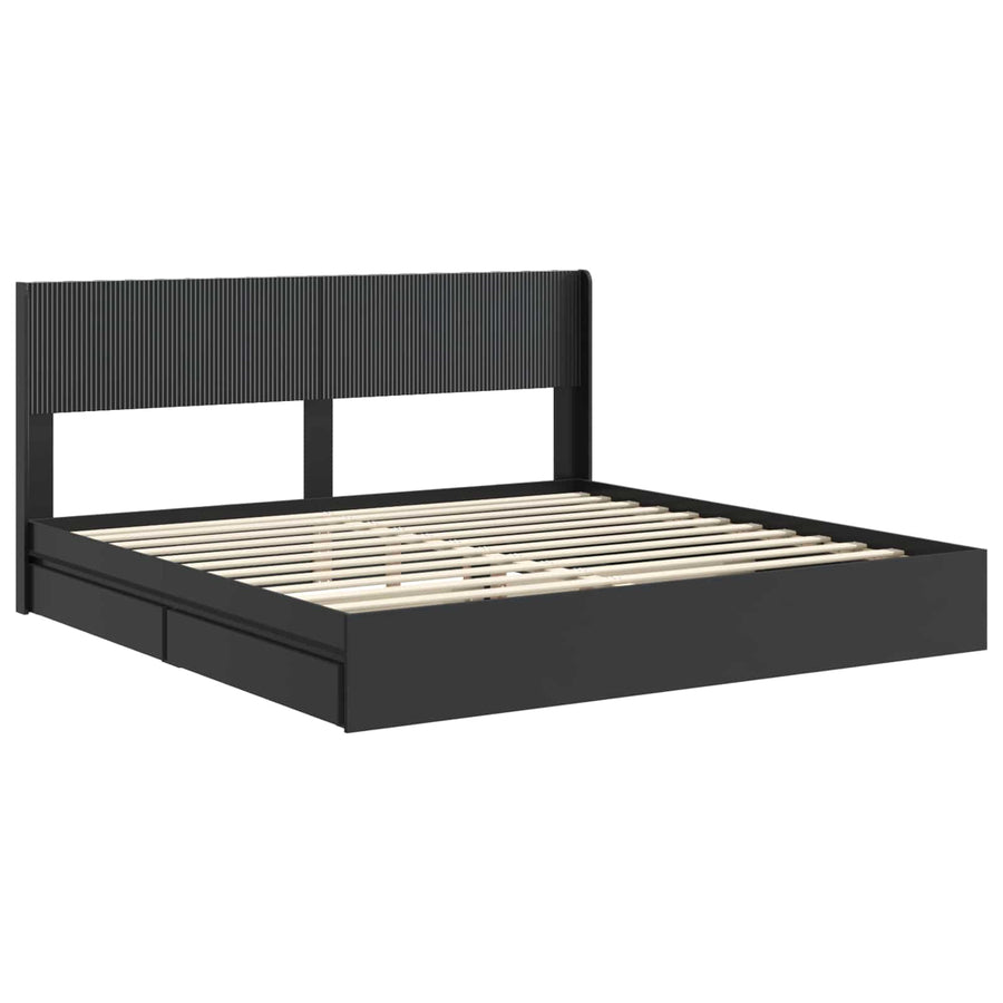Bedframe met opbergruimte en hoofdbord 3 pcs Bewerkt hout
