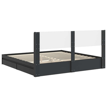 Bedframe met opbergruimte en hoofdbord 3 pcs Bewerkt hout