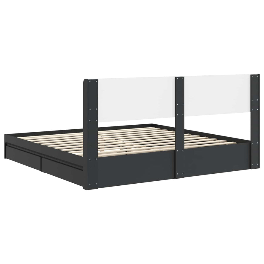 Bedframe met opbergruimte en hoofdbord 3 pcs Bewerkt hout