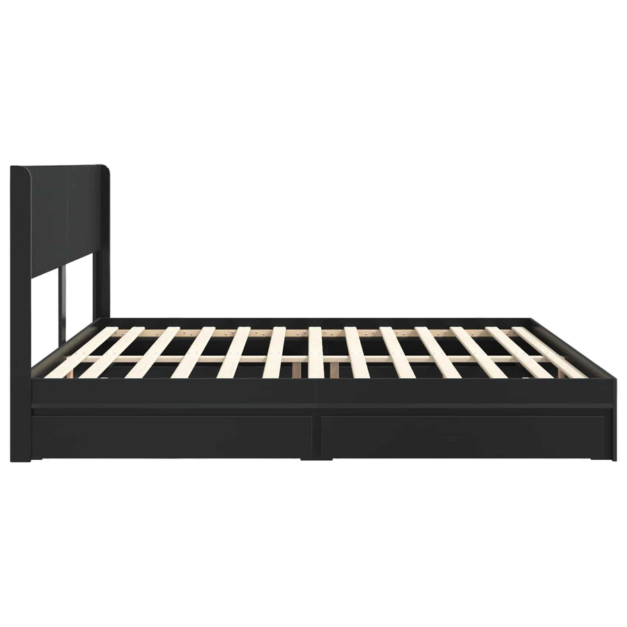 Bedframe met opbergruimte en hoofdbord 3 pcs Bewerkt hout