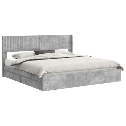Bedframe met opbergruimte en hoofdbord 3 pcs Bewerkt hout