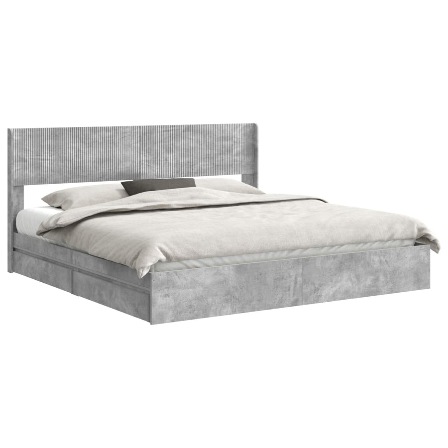 Bedframe met opbergruimte en hoofdbord 3 pcs Bewerkt hout