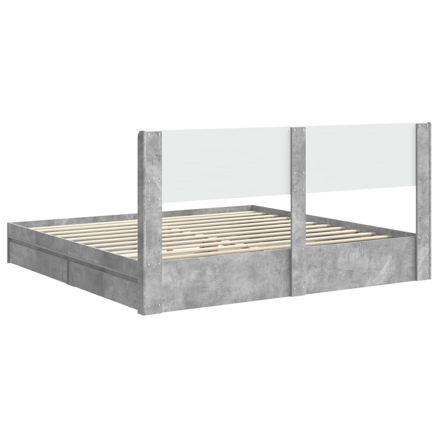 Bedframe met opbergruimte en hoofdbord 3 pcs Bewerkt hout