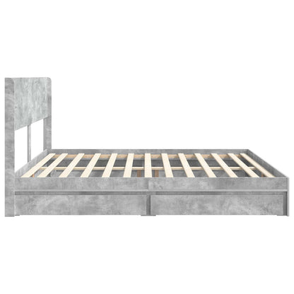 Bedframe met opbergruimte en hoofdbord 3 pcs Bewerkt hout