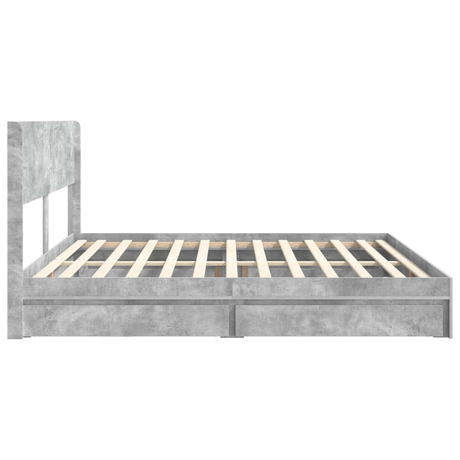 Bedframe met opbergruimte en hoofdbord 3 pcs Bewerkt hout