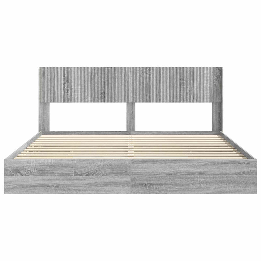 Bedframe met opbergruimte en hoofdbord 3 pcs Bewerkt hout