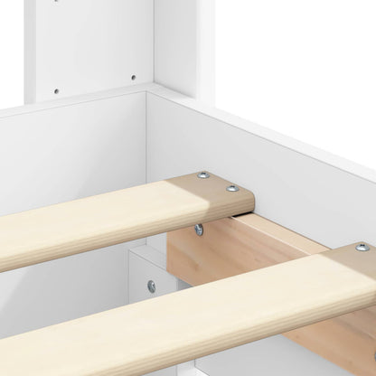 Bedframe met opbergruimte en hoofdbord Wit 180 x 200 cm