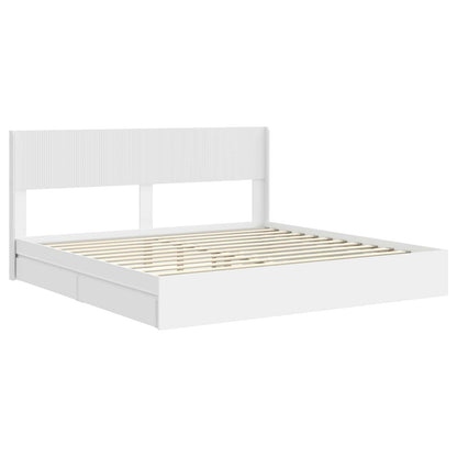 Bedframe met opbergruimte en hoofdbord Wit 180 x 200 cm