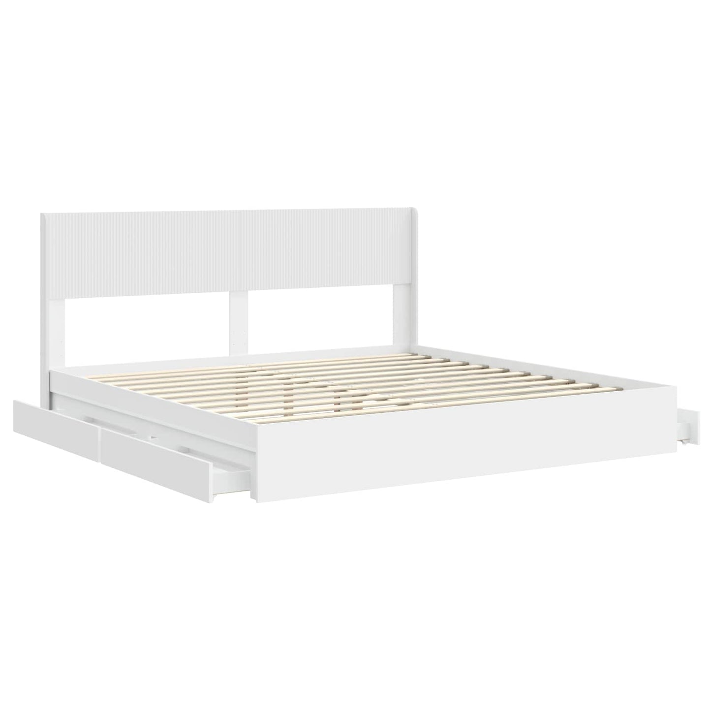 Bedframe met opbergruimte en hoofdbord Wit 180 x 200 cm