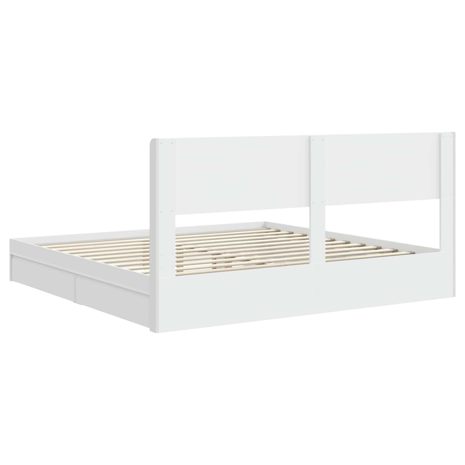 Bedframe met opbergruimte en hoofdbord Wit 180 x 200 cm