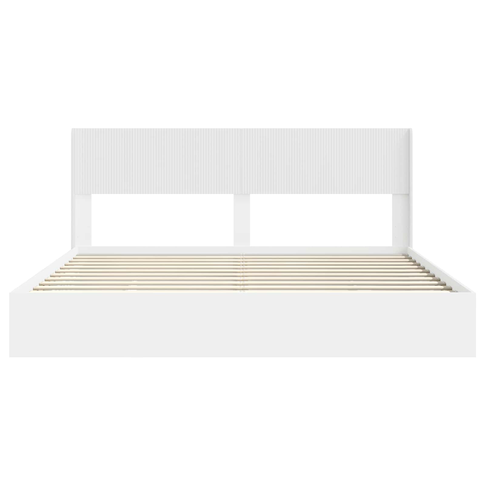 Bedframe met opbergruimte en hoofdbord Wit 180 x 200 cm