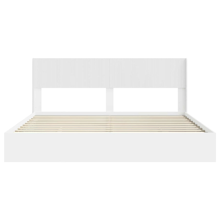 Bedframe met opbergruimte en hoofdbord Wit 180 x 200 cm