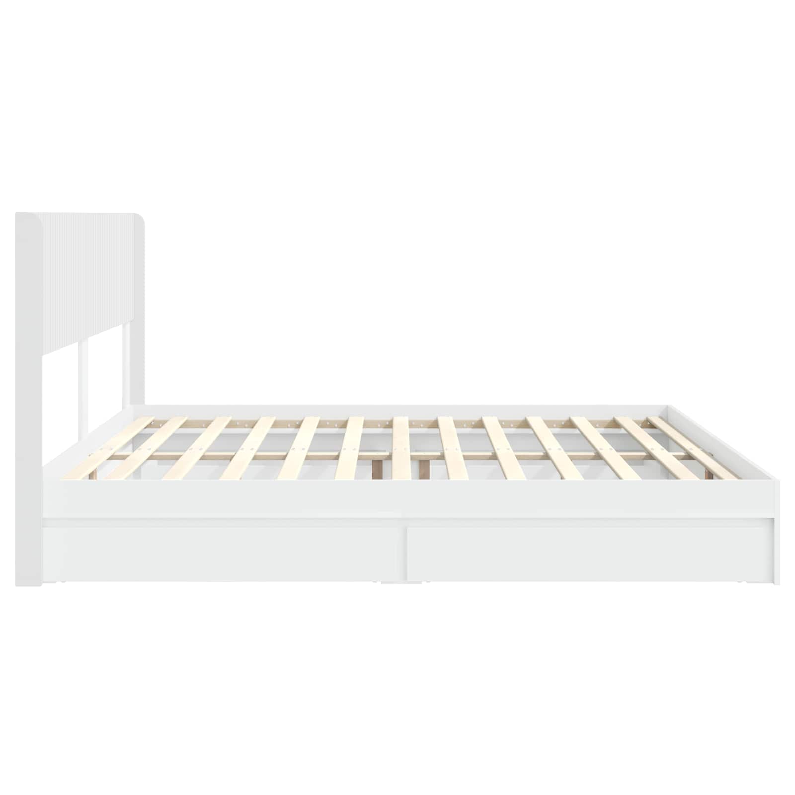 Bedframe met opbergruimte en hoofdbord Wit 180 x 200 cm