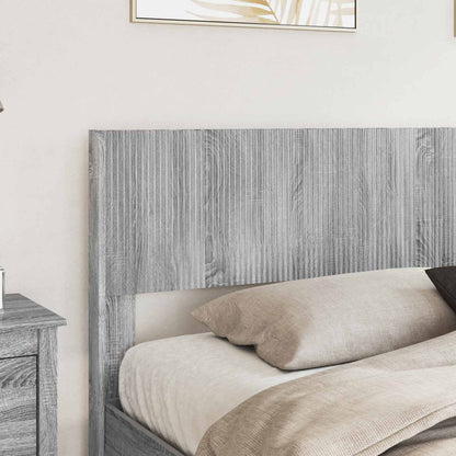 Bedframe met opbergruimte en hoofdbord Grijs Sonoma