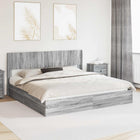 Bed frame with storage and headboard Grey Sonoma