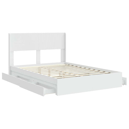 Bedframe met opbergruimte en hoofdbord Wit 160 x 200 cm