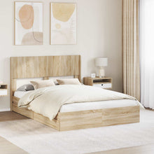 Bedframe met opbergruimte en hoofdbord Sonoma Eiken