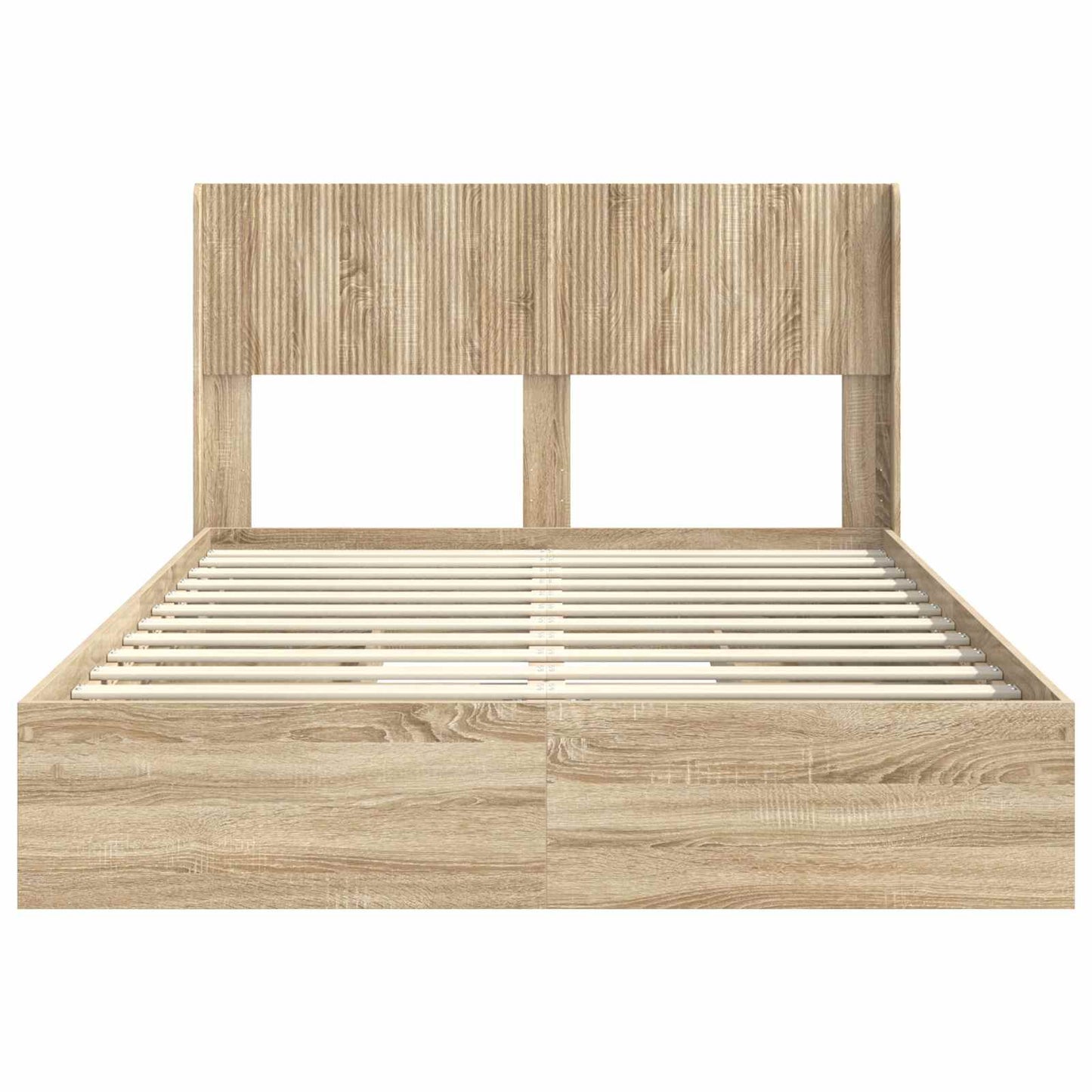 Bedframe met opbergruimte en hoofdbord Sonoma Eiken