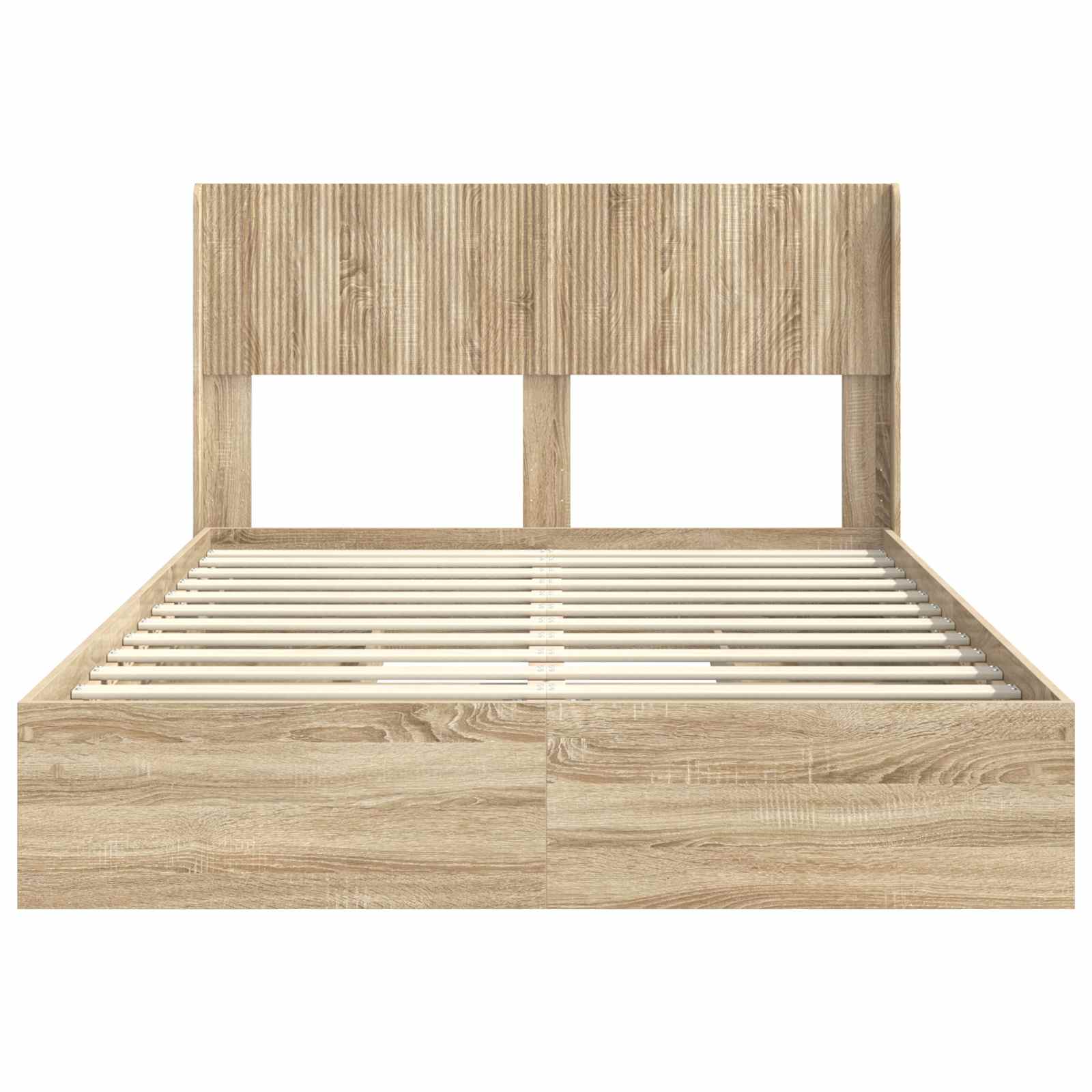 Bedframe met opbergruimte en hoofdbord Sonoma Eiken